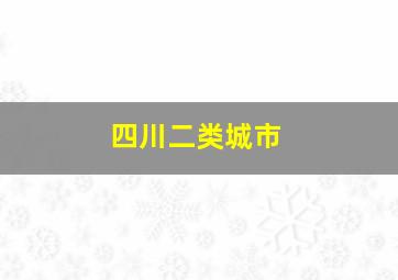 四川二类城市