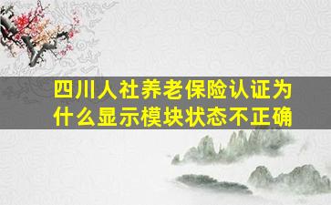 四川人社养老保险认证为什么显示模块状态不正确