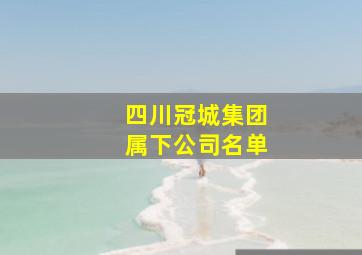 四川冠城集团属下公司名单