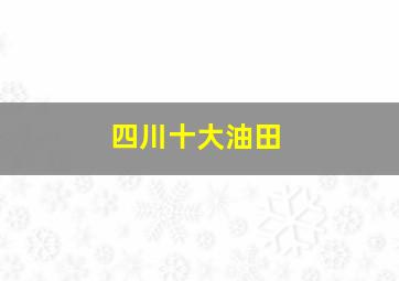 四川十大油田