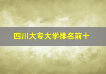 四川大专大学排名前十