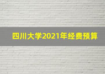 四川大学2021年经费预算