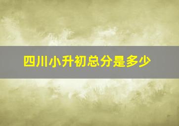 四川小升初总分是多少