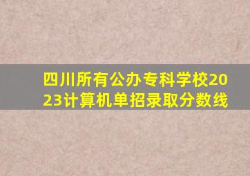 四川所有公办专科学校2023计算机单招录取分数线