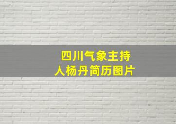 四川气象主持人杨丹简历图片