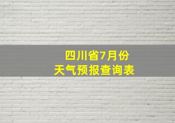 四川省7月份天气预报查询表