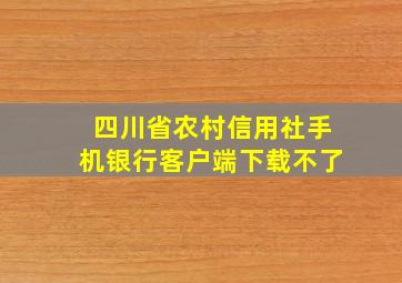 四川省农村信用社手机银行客户端下载不了