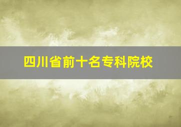 四川省前十名专科院校