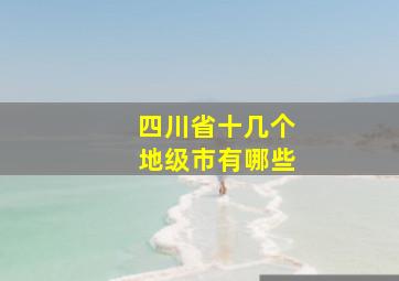 四川省十几个地级市有哪些