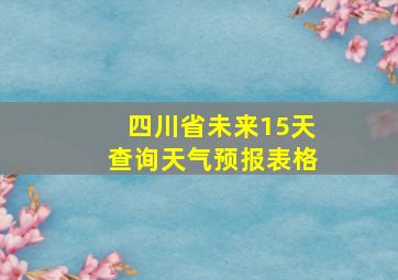 四川省未来15天查询天气预报表格