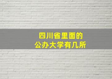 四川省里面的公办大学有几所