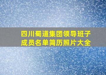 四川蜀道集团领导班子成员名单简历照片大全