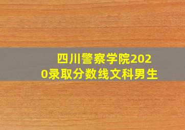 四川警察学院2020录取分数线文科男生