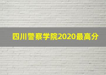 四川警察学院2020最高分