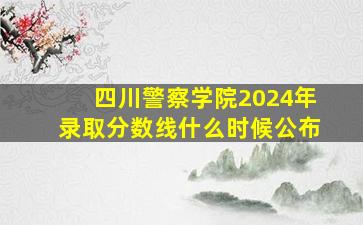 四川警察学院2024年录取分数线什么时候公布