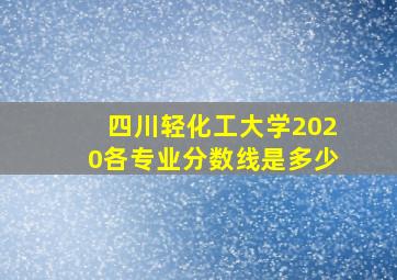 四川轻化工大学2020各专业分数线是多少