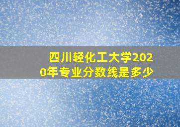 四川轻化工大学2020年专业分数线是多少