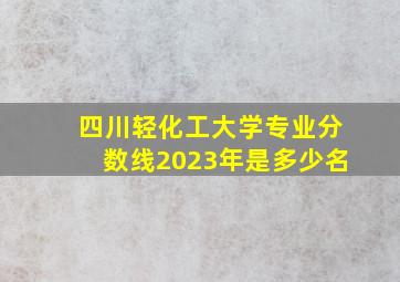 四川轻化工大学专业分数线2023年是多少名