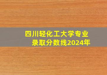 四川轻化工大学专业录取分数线2024年