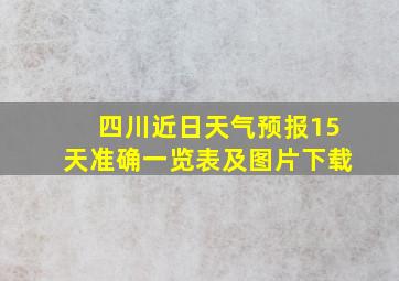 四川近日天气预报15天准确一览表及图片下载