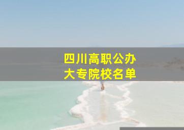 四川高职公办大专院校名单