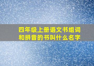 四年级上册语文书组词和拼音的书叫什么名字