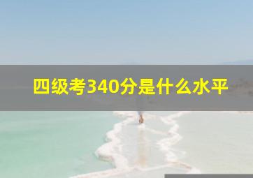 四级考340分是什么水平