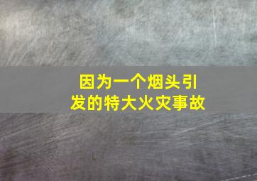 因为一个烟头引发的特大火灾事故