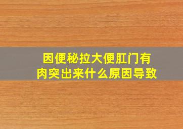 因便秘拉大便肛门有肉突出来什么原因导致