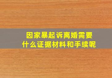 因家暴起诉离婚需要什么证据材料和手续呢