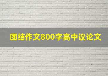 团结作文800字高中议论文