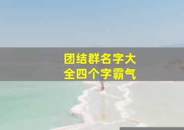 团结群名字大全四个字霸气