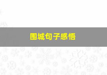 围城句子感悟