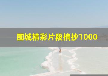 围城精彩片段摘抄1000