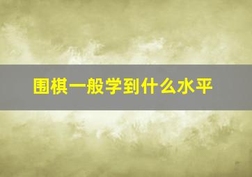 围棋一般学到什么水平