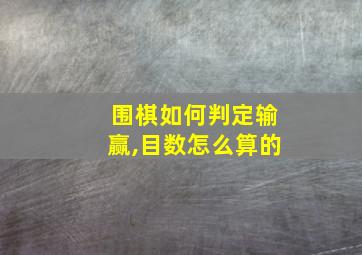 围棋如何判定输赢,目数怎么算的