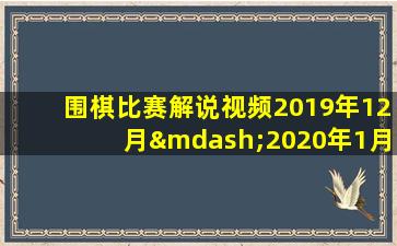 围棋比赛解说视频2019年12月—2020年1月