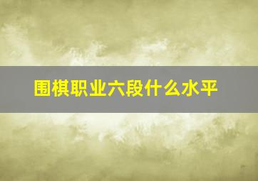 围棋职业六段什么水平