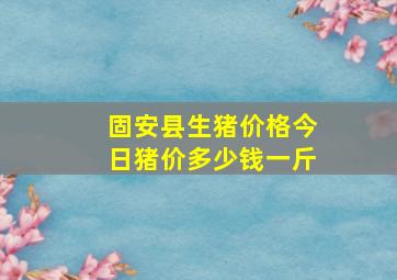 固安县生猪价格今日猪价多少钱一斤