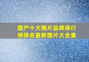 国产十大镜片品牌排行榜排名最新图片大全集