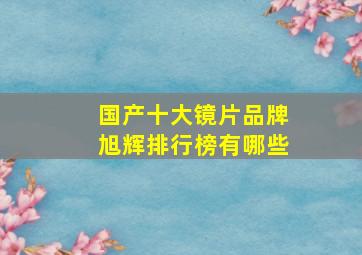 国产十大镜片品牌旭辉排行榜有哪些