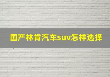 国产林肯汽车suv怎样选择