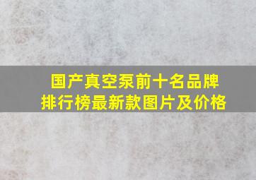 国产真空泵前十名品牌排行榜最新款图片及价格