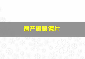 国产眼睛镜片