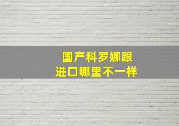 国产科罗娜跟进口哪里不一样