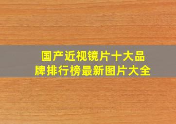 国产近视镜片十大品牌排行榜最新图片大全