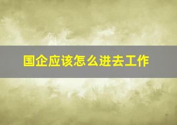 国企应该怎么进去工作