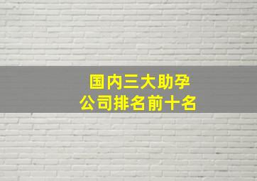 国内三大助孕公司排名前十名