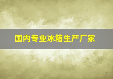 国内专业冰箱生产厂家