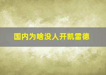 国内为啥没人开凯雷德